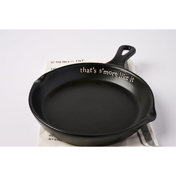 Mud Pie, Black, S'More Set, 11.75" x 8" | spoon 5.5" 26" x 16.5", skillet 11 3/4" x 8" | towel 26" x 16 1/2"