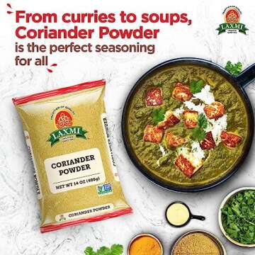 Laxmi Coriander Powder 400gm (14 Oz) | Natural Ground Coriander | Premium quality and high value | Non-GMO Coriander, ground | Free of Adulterations