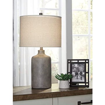 Ashley Linus Modern 25" Ceramic Table Lamp Natural Stone Finish