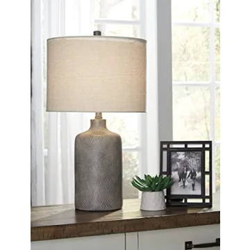 Ashley Linus Modern 25" Ceramic Table Lamp Natural Stone Finish