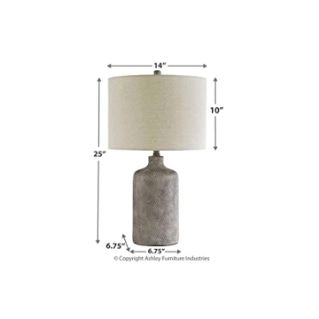 Ashley Linus Modern 25" Ceramic Table Lamp Natural Stone Finish