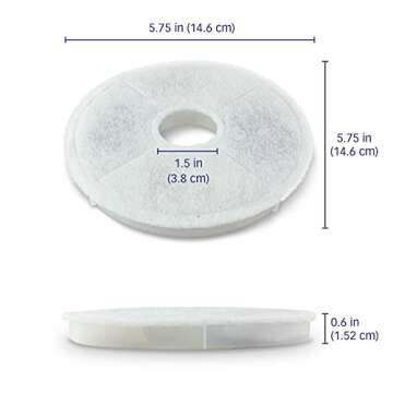 PET Standard Filters for Catit Design Senses Fountains and Catit Flower Fountains, Pack of 6