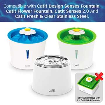 PET Standard Filters for Catit Design Senses Fountains and Catit Flower Fountains, Pack of 6