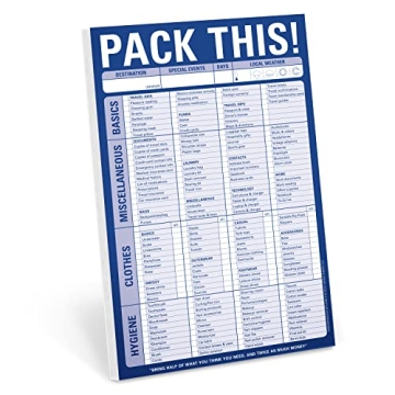 Knock Knock Pack This! Pad Packing List Notepad, 60 sheets
