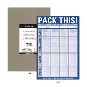 Knock Knock Pack This! Pad Packing List Notepad, 60 sheets