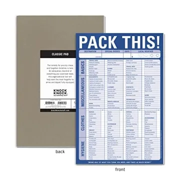 Knock Knock Pack This! Pad Packing List Notepad, 60 sheets