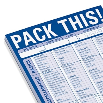 Knock Knock Pack This! Pad Packing List Notepad, 60 sheets