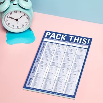 Knock Knock Pack This! Pad Packing List Notepad, 60 sheets