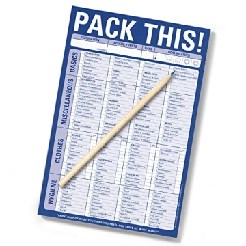 Knock Knock Pack This! Pad Packing List Notepad, 60 sheets