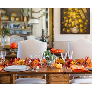 DearHouse Fall Garland Maple Leaves 5.9ft for Autumn Decor