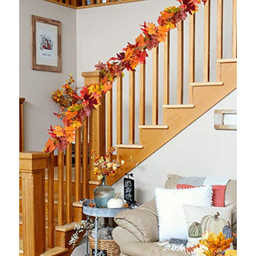 DearHouse Fall Garland Maple Leaves 5.9ft for Autumn Decor