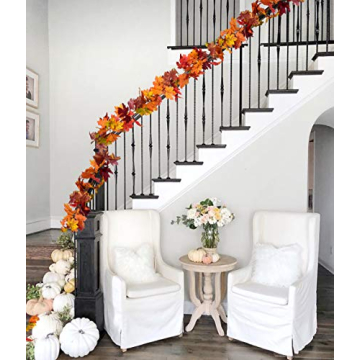 DearHouse Fall Garland Maple Leaves 5.9ft for Autumn Decor