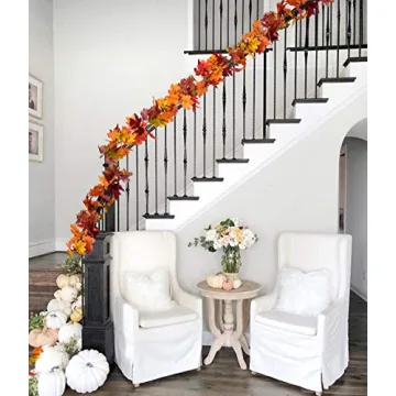 DearHouse Fall Garland Maple Leaves 5.9ft for Autumn Decor