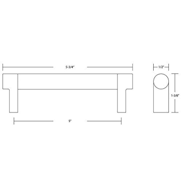 Emtek Knurled Cabinet Pull Satin Brass 5" Center