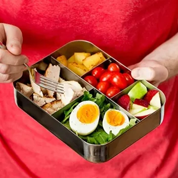 LunchBots Large Cinco Bento Box for Healthy Meals