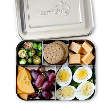 LunchBots Large Cinco Bento Box for Healthy Meals