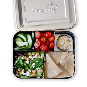 LunchBots Large Cinco Bento Box for Healthy Meals