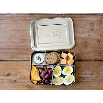LunchBots Large Cinco Bento Box for Healthy Meals