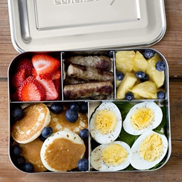 LunchBots Large Cinco Bento Box for Healthy Meals