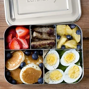 LunchBots Large Cinco Bento Box for Healthy Meals