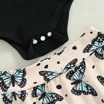 Murnouche Newborn Baby Girl Summer Clothes Sleeveless Floral Top Ribbed Shorts Boho Outfit Set