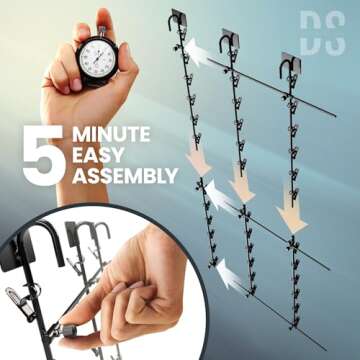 DS THE DISPLAY STORE 3pcs Hanging Strips, Chip Holder for Concession, Potato Chip Bag Holder Rack, Hanging Chip Display Rack Black, Hanging Chip Rack Display Stand