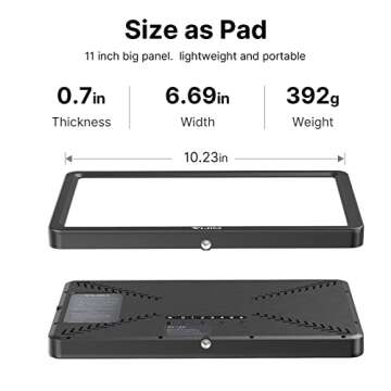 JUSMO K20 Key Light Streaming LED Desk Light Soft Panel w Remote for Streaming/Broadcasting/Home Off...