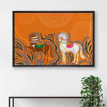 NWT Framed Canvas Print Wall Art Floral Botanical Design