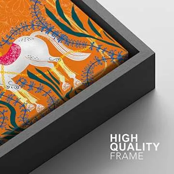 NWT Framed Canvas Print Wall Art Floral Botanical Design