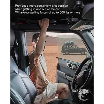 Lupar Heavy Duty Roll Bar Grab Handles Compatible with 2021-2023 Ford Bronco 2/4 Door, 4 Pack Grip Handle Interior Accessories - 4PCS