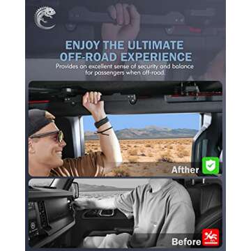 Lupar Heavy Duty Roll Bar Grab Handles Compatible with 2021-2023 Ford Bronco 2/4 Door, 4 Pack Grip Handle Interior Accessories - 4PCS
