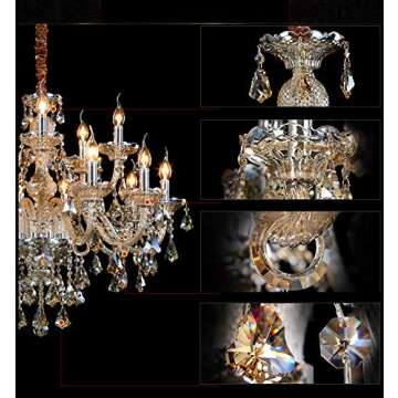 Generic Island Lights Crystals Chandelier 15 Lights Ceiling Fixtures Color Cognac