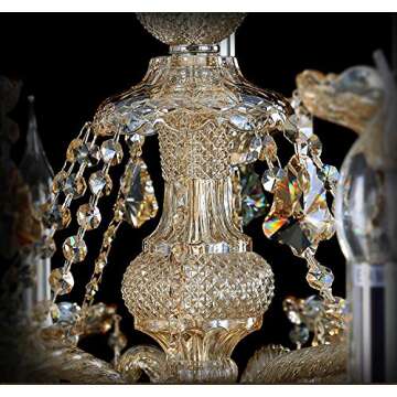 Generic Island Lights Crystals Chandelier 15 Lights Ceiling Fixtures Color Cognac