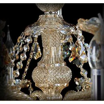 Generic Island Lights Crystals Chandelier 15 Lights Ceiling Fixtures Color Cognac