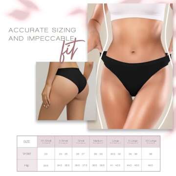 Alyce Ives Intimates Seamless Bikini Underwear for Women, 12 Pack No Show Panties, Laser Cut, Invisible under Yoga Pants Black