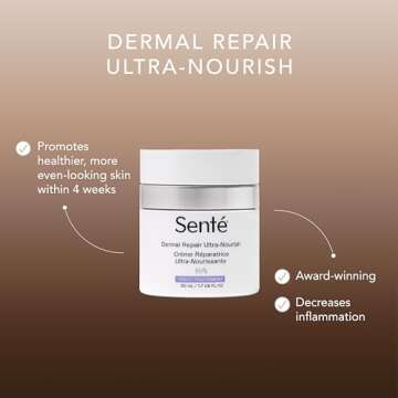 Sente Dermal Repair Ultra-Nourish - Rosacea Treatment For Dry, Sensitive Skin - Facial Cream Repairs...