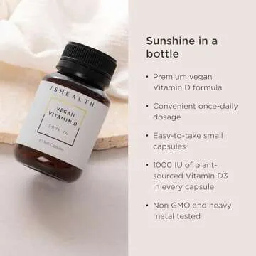 JSHealth Vitamin D3 1000iu Supplement for Healthy Muscle Function, Bone and Heart Health, and Immune...