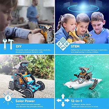 12 Distinct Robots STEM Kit for Kids 8+ - Complete Robotics Set