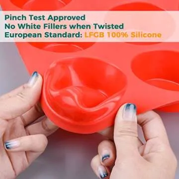 FUNBAKY Silicone Muffin Pan, European LFGB 12 Cups Cupcake Pan, 2-Pack Muffin Tin for Muffin, Cupcake, Fat Bomb, Egg Muffin, 100% Food Grade Silicone Molds