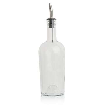 Tablecraft Glass Syrup Bottle with Stainless Steel Pourer