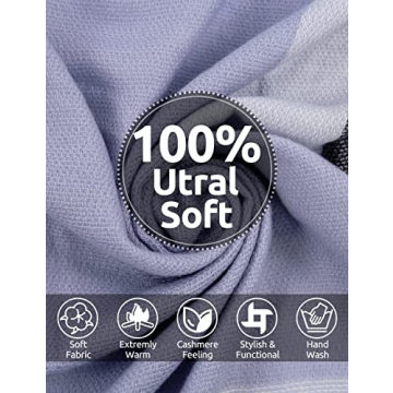 Bess Bridal Women's Plaid Blanket Winter Scarf Warm Cozy Tartan Wrap Oversized Shawl Cape