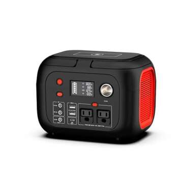 Portable Power Station 300W Power Bank with AC Outlet 228Wh Solar Generator with LED Light Portable ...