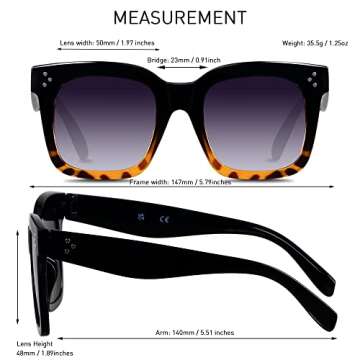 ANDWOOD Oversized Women Sunglasses UV Protection Fashion Shades