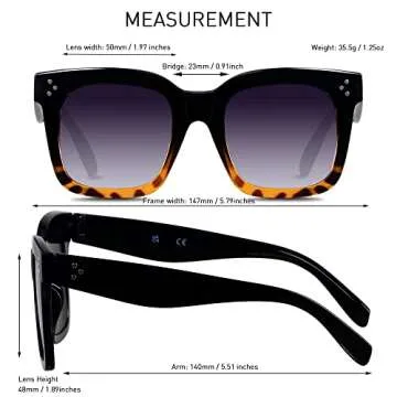ANDWOOD Oversized Women Sunglasses UV Protection Fashion Shades
