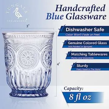 Yungala Blue Glassware Bundle - Elegant Matching Set