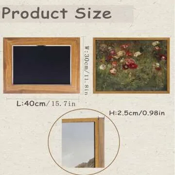 WITCOLOR Framed Large Canvas Wall Art, 12×16in Vintage Wall Art Decor for Living Room Retro Nature Floral Wood Wall Art Prints Classical Flower Painting for Bedroom Office Home Decoration