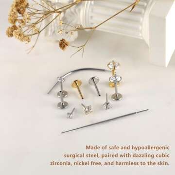 Stylish 6ixGosh Threadless Nose Studs for Everyday Elegance