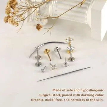 Stylish 6ixGosh Threadless Nose Studs for Everyday Elegance