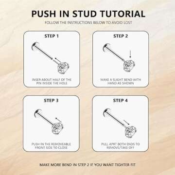 Stylish 6ixGosh Threadless Nose Studs for Everyday Elegance