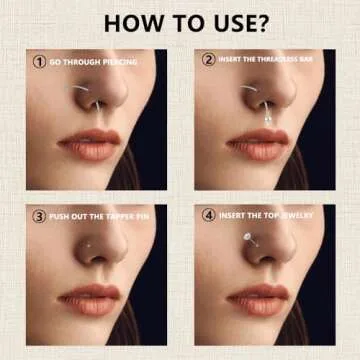 Stylish 6ixGosh Threadless Nose Studs for Everyday Elegance